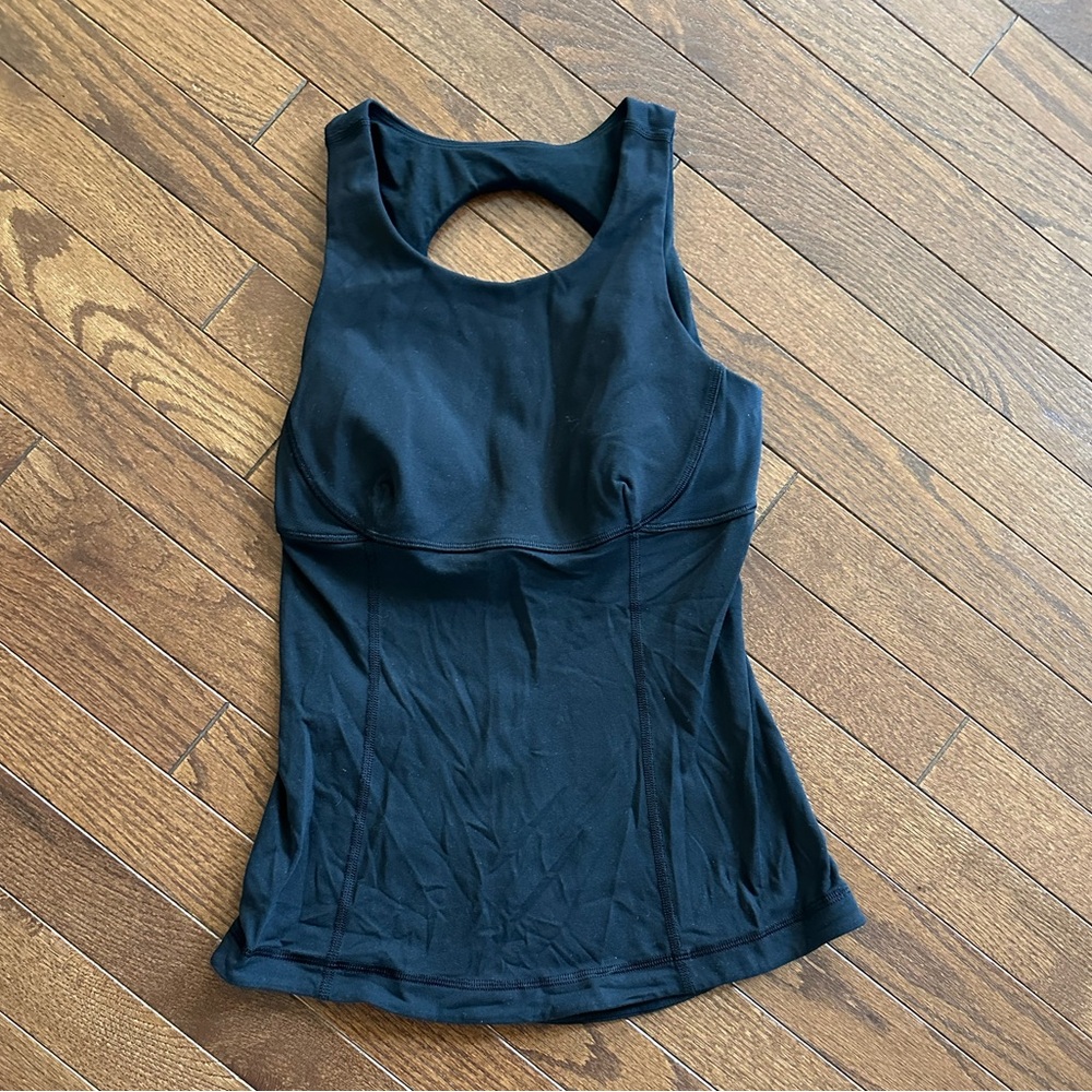 lululemon athletica Black Tank Top with built in padded sports bra